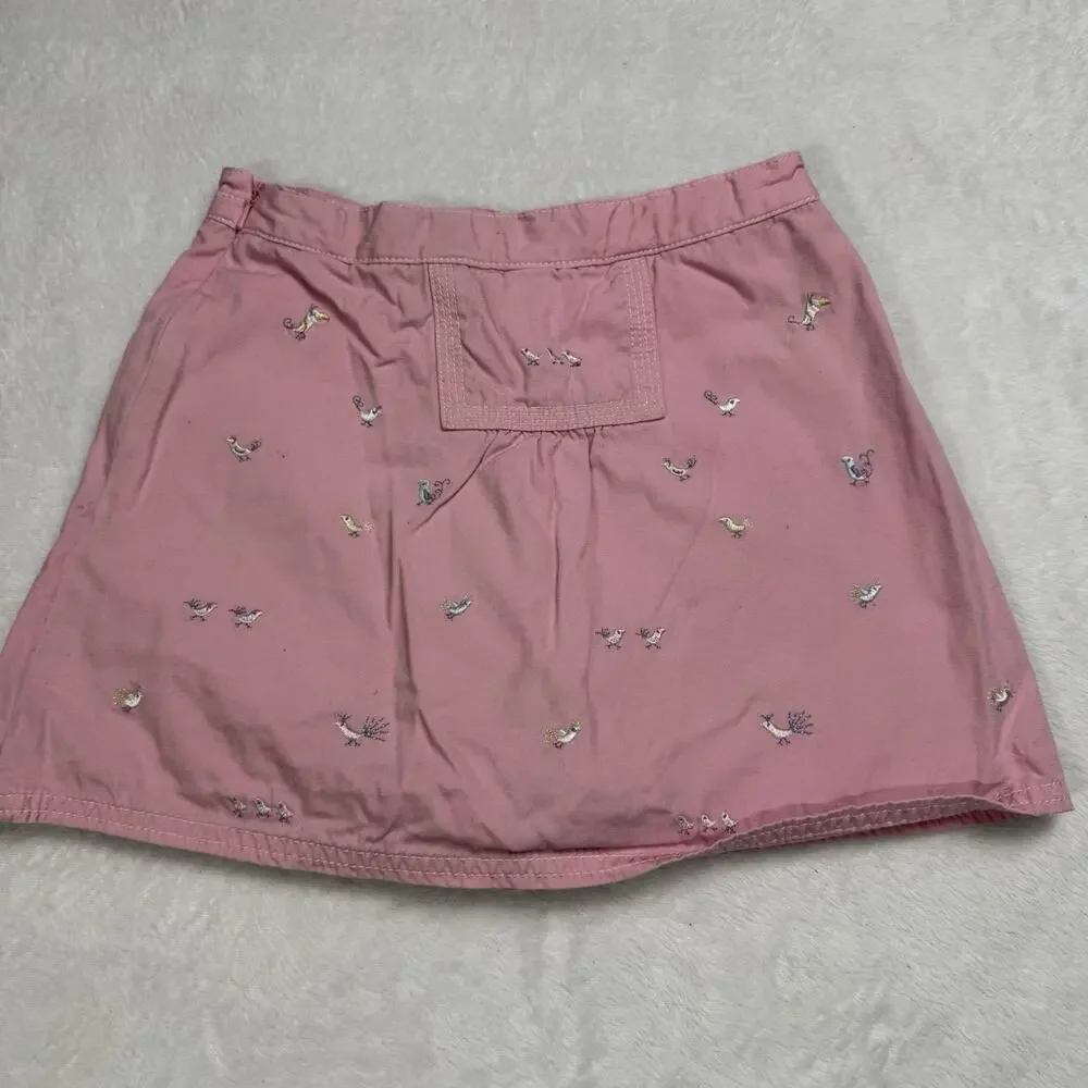 Vtg Gymboree Girls 2005 A Birds Life Line Skirt Skort Pink size 7 Embroidered